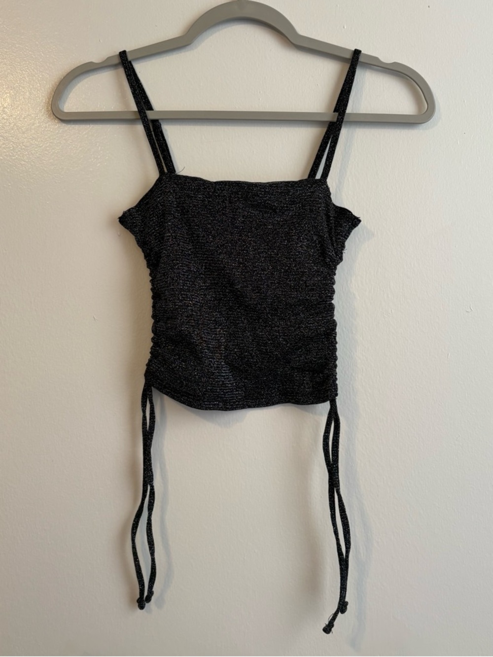 Hollister Black Sparkle Ruched Cami Top - Women